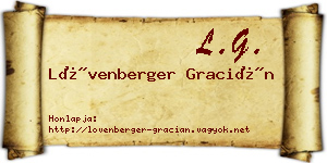 Lövenberger Gracián névjegykártya